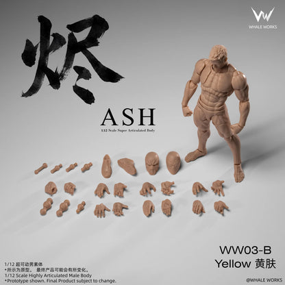 (Pre-Order) Whale Works 1/12 Super Articulated Male Body ASH action figure