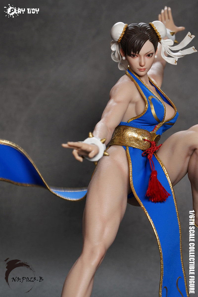 (Pre-Order) PLAY TOY P023-A Street Female Godness Fighter Chun-Li 2.0 1/6 Figure Blue