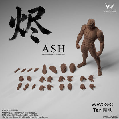 (Pre-Order) Whale Works 1/12 Super Articulated Male Body ASH action figure