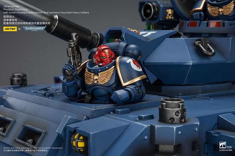 (Pre-Order) Warhammer 40k Ultramarines Predator Destructor with turret-mounted autocannon and sponson-mounted heavy bolters