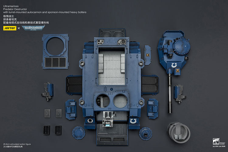 (Pre-Order) Warhammer 40k Ultramarines Predator Destructor with turret-mounted autocannon and sponson-mounted heavy bolters