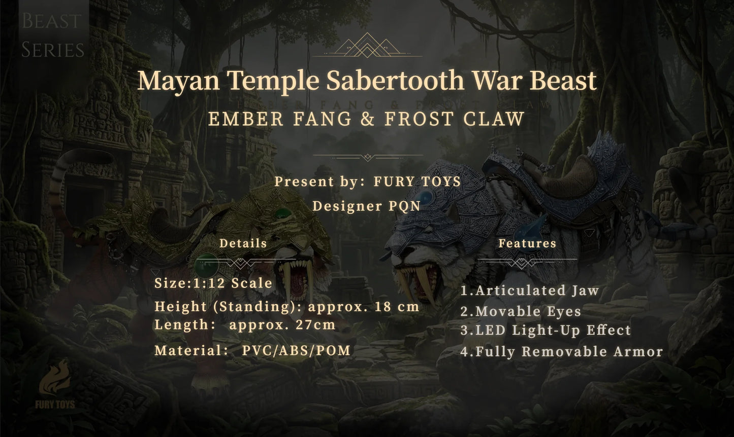 (Pre-Order) FURY TOYS Beast Series Maya Temple Tiger Ember Fang and Frost Claw FT01/02/03 and 04