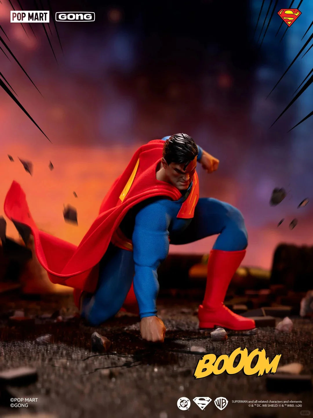 POPMART GONG 1/12 Official Licensed DC Hush Superman Action Figure