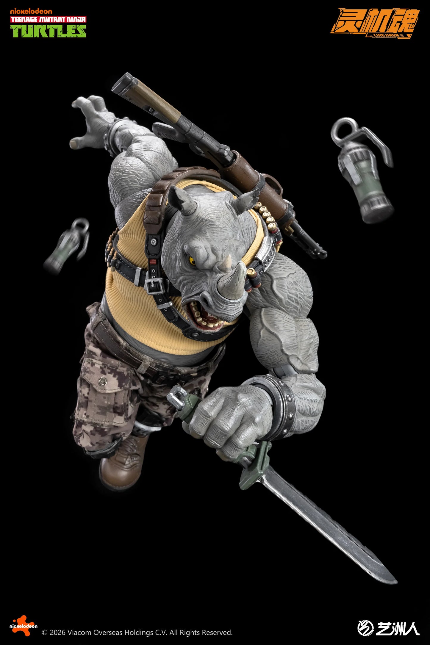 (Pre-Order) Lingjihun Official Licensed TMNT 1/12 Rocksteady
