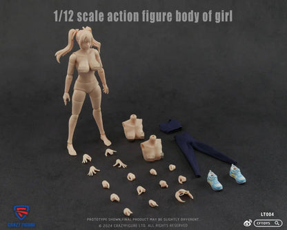 CRAZY FIGURE Multi Joint Movable 1/12 Scale Female Body LT004 (In Stock)