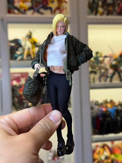 Custom 1/12 Action Figure Drangon Ball Andriod 18 Head Sclupt (Figure Not included)