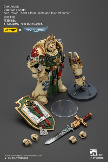 (Pre-Order) Warhammer 40k Dark Angels Deathwing Knight 1 With Power Sword, Storm Shield and teleport homer