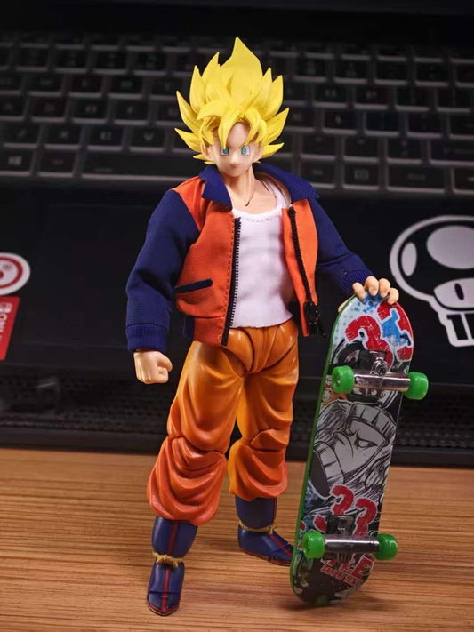 Custom 1/12 Clothing Accessories For SHF Goku Orange Jacket + White Shirt