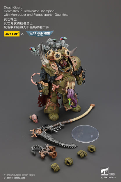 (Pre-Order) JOY TOY Warhammer 40K Death Guard Deathshroud Terminator Champion with Manreaper and Plaguespurter Gauntlets