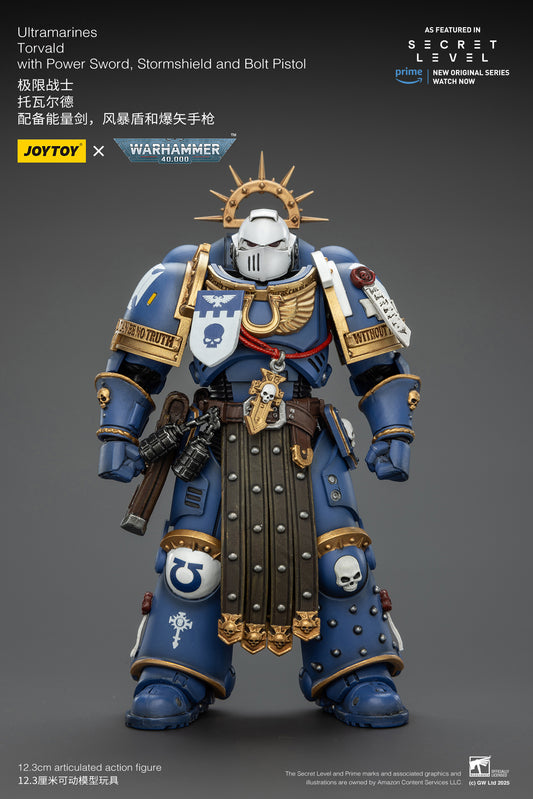 (Pre-Order) JOY TOY Warhammer 40k Ultramarines Torvald with Power Sword, Stormshield and Bolt Pistol