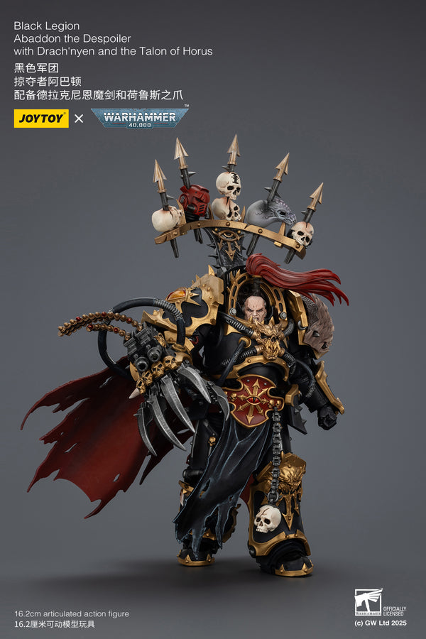 JOY TOY Warhammer 40k Black Legion Abaddon the Despoiler with Drach'nyen and the Talon of Horus