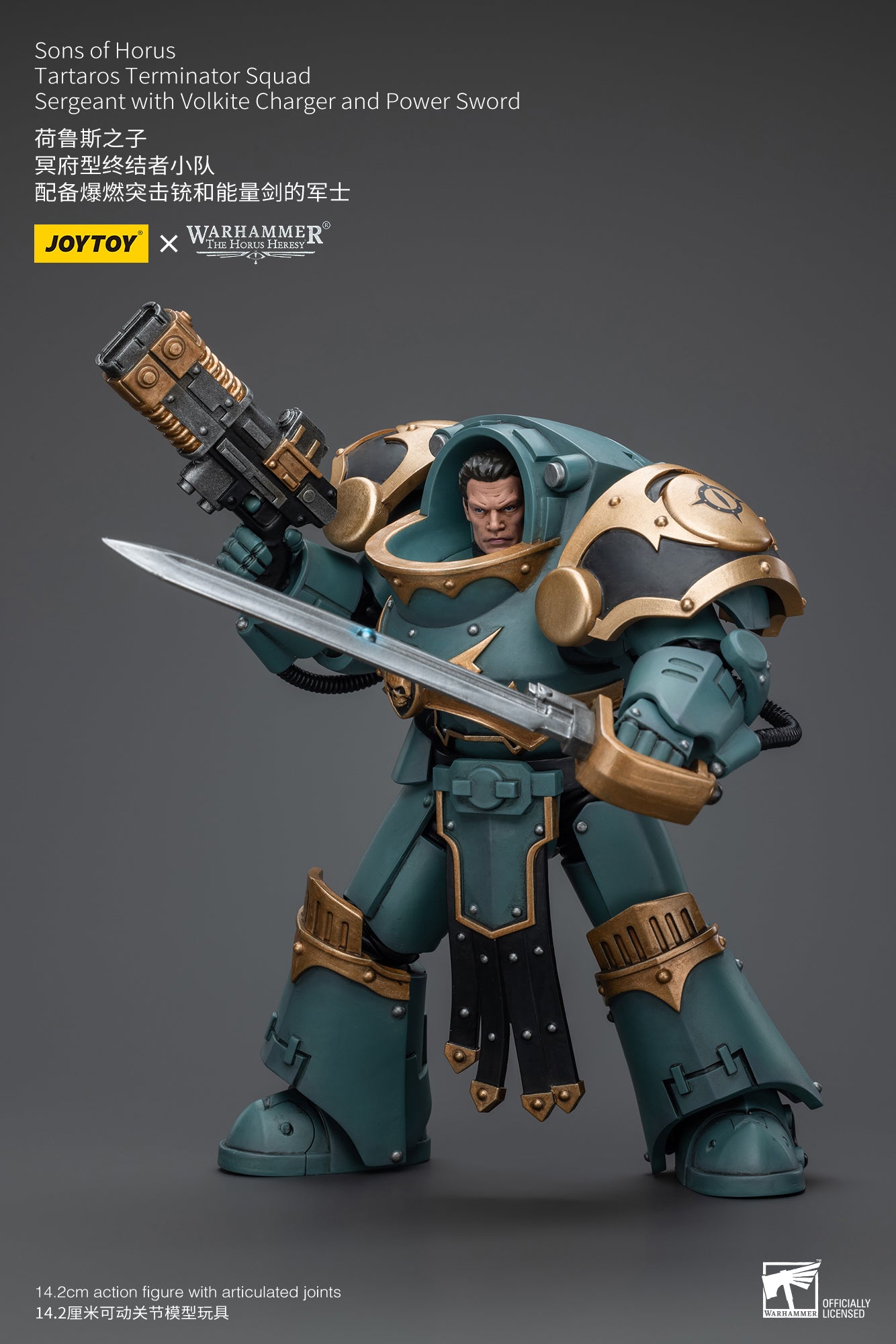 (Pre-Order) Warhammer The Horus Heresy Sons Of Horus Tartaros Terminator Squad Sergeant With Volkite Charger And Power Sword