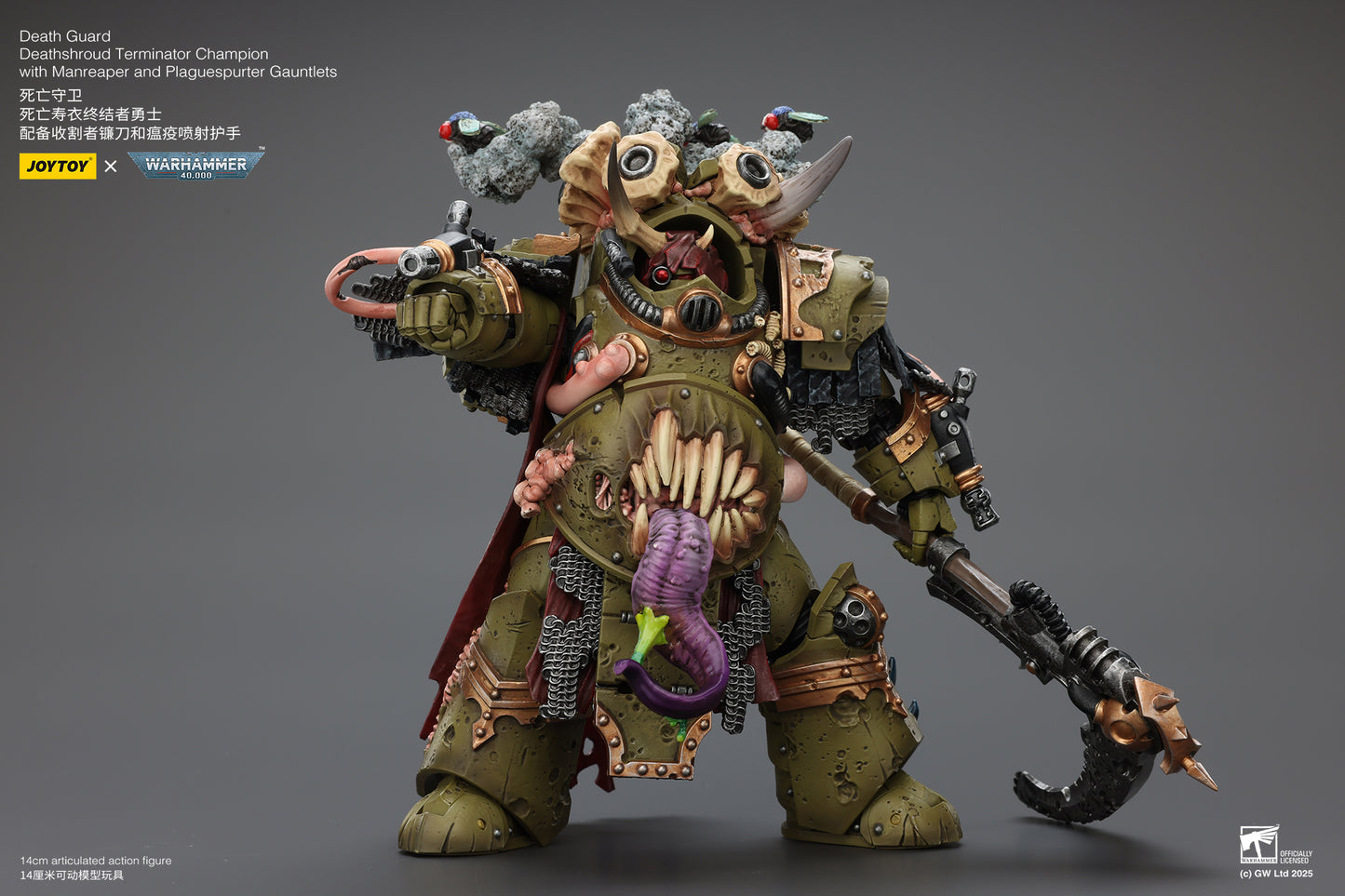 (Pre-Order) JOY TOY Warhammer 40K Death Guard Deathshroud Terminator Champion with Manreaper and Plaguespurter Gauntlets