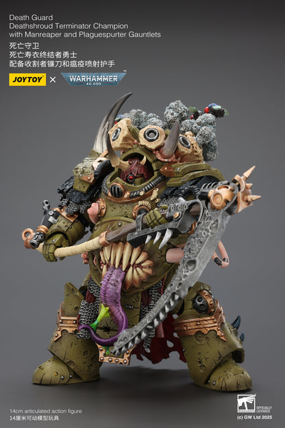 (Pre-Order) JOY TOY Warhammer 40K Death Guard Deathshroud Terminator Champion with Manreaper and Plaguespurter Gauntlets
