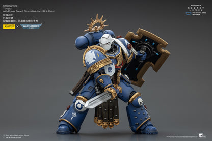 JOY TOY Warhammer 40k Ultramarines Torvald with Power Sword, Stormshield and Bolt Pistol