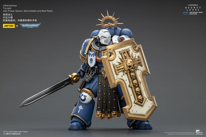 JOY TOY Warhammer 40k Ultramarines Torvald with Power Sword, Stormshield and Bolt Pistol