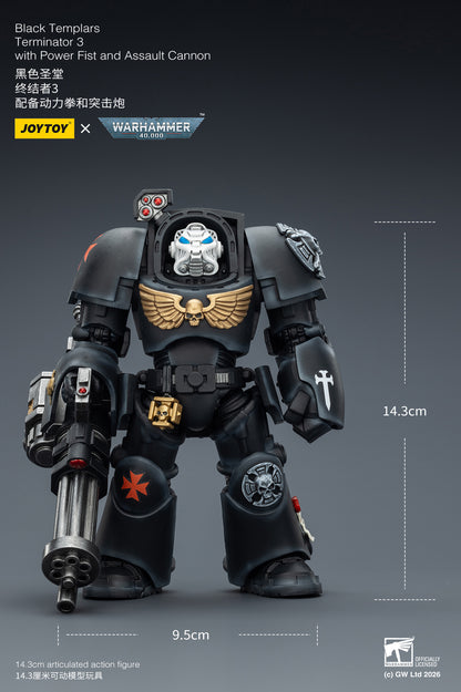 (Pre-Order) Warhammer 40k Black Templars Terminator 3 with Power Fist and Assault Cannon