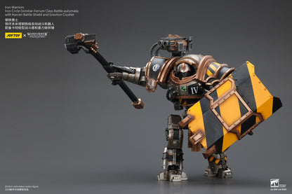 (Pre-Order) JOY TOY Warhammer The Horus Heresy Iron Warriors Iron Circle Domitar-Ferrum Class Battle-automata  with Karceri Battle Shield and Graviton Crusher