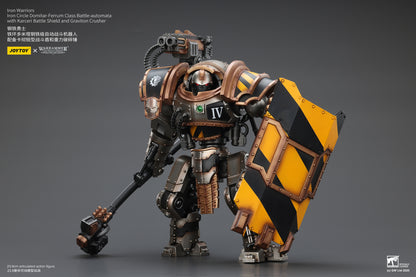 (Pre-Order) JOY TOY Warhammer The Horus Heresy Iron Warriors Iron Circle Domitar-Ferrum Class Battle-automata  with Karceri Battle Shield and Graviton Crusher