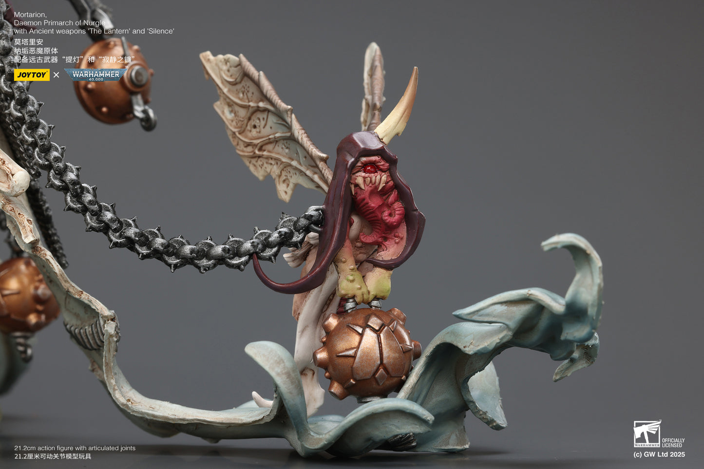 (Pre-Order) JOY TOY Warhammer 40K Mortarion Daemon Primarch of Nurgle with Ancient weapons The Lantern and Silence