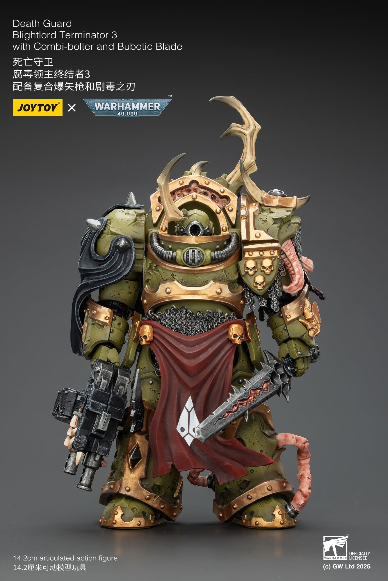 (Pre-Order) JOY TOY Warhammer 40k Death Guard Blightlord Terminator 3 with Combi-bolter and Bubotic Blade