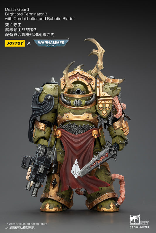(Pre-Order) JOY TOY Warhammer 40k Death Guard Blightlord Terminator 3 with Combi-bolter and Bubotic Blade