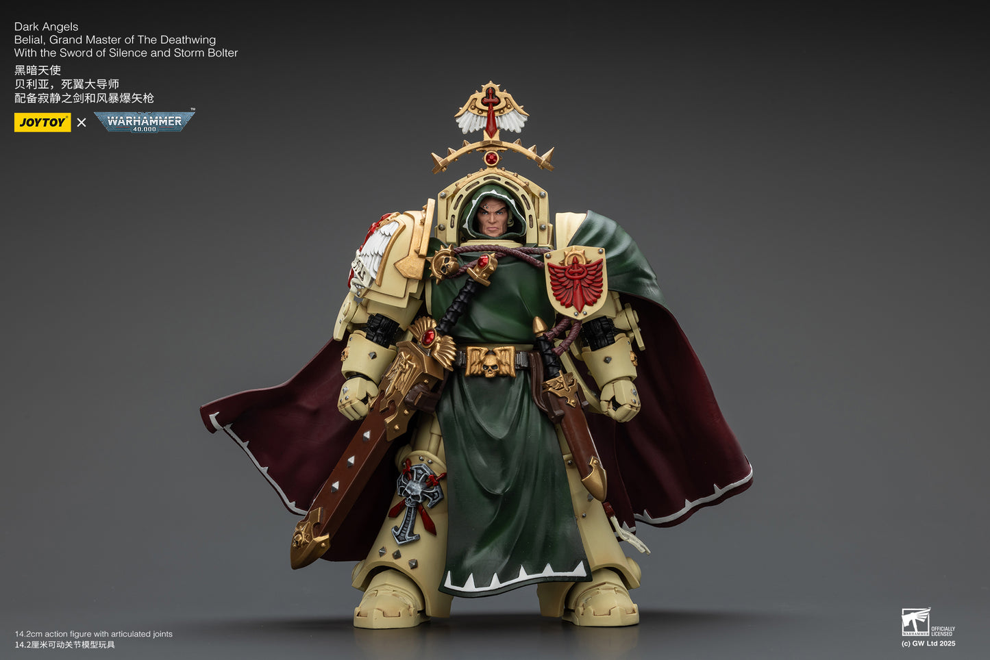 (Pre-Order) Warhammer 40k Dark Angels Belial, Grand Master of The Deathwing With the Sword of Silence and Storm Bolter