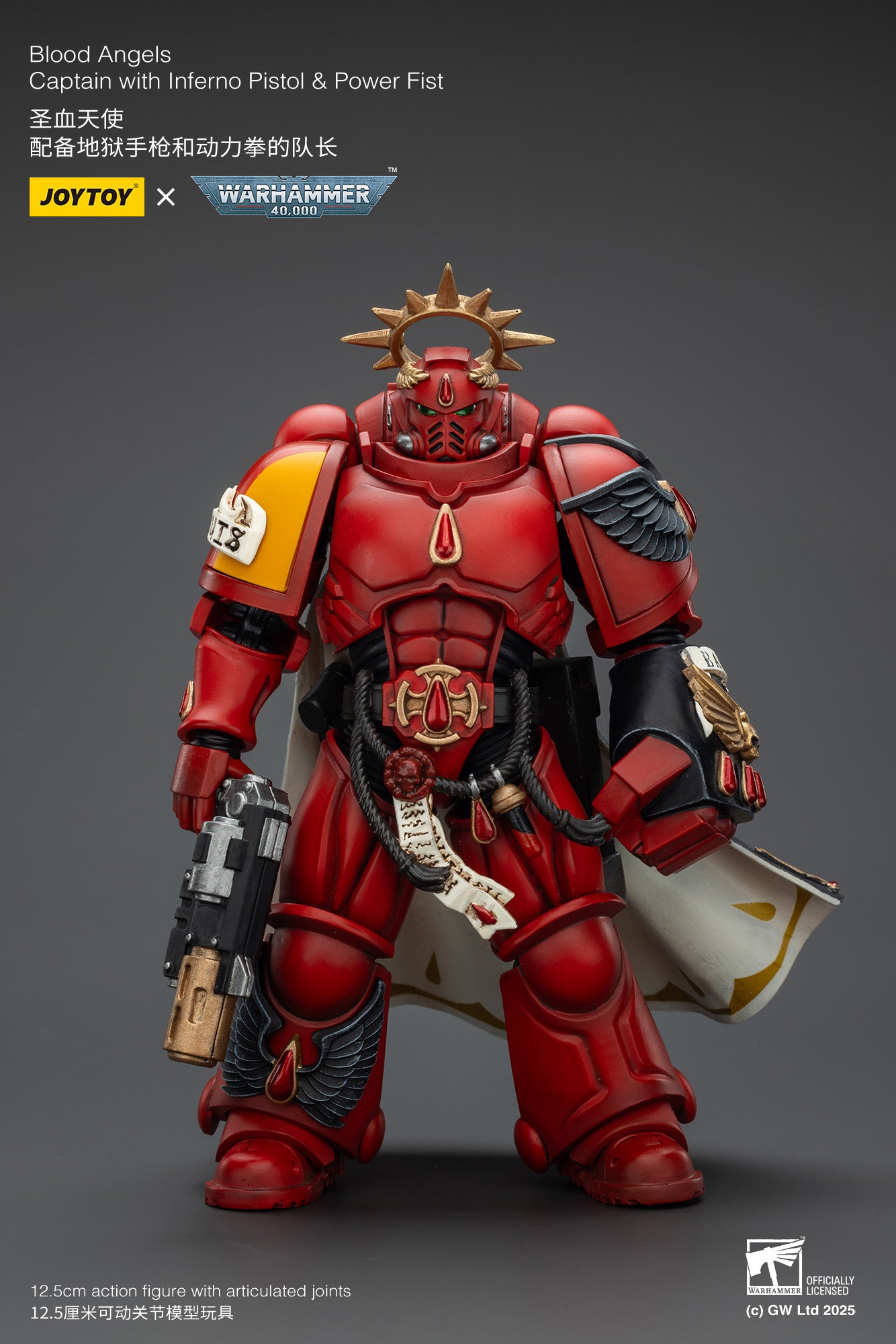 (Pre-Order) Warhammer 40k Blood Angels Captain with Inferno Pistol & Power Fist