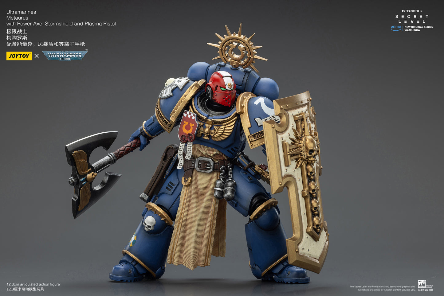 (Pre-Order) JOY TOY Warhammer 40k Ultramarines Metaurus with Power Axe, Stormshield and Plasma Pistol