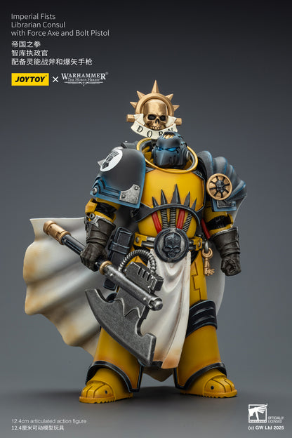 (Pre-Order) JOY TOY Warhammer Imperial Fists Librarian Consul with Force Axe and Bolt Pistol
