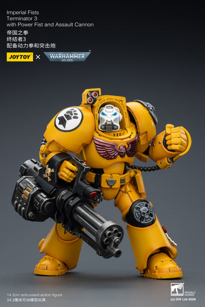 (Pre-Order) Warhammer 40k Imperial Fists Terminator 3 with Power Fist and Assault Cannon