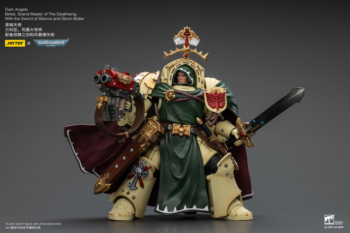 (Pre-Order) Warhammer 40k Dark Angels Belial, Grand Master of The Deathwing With the Sword of Silence and Storm Bolter