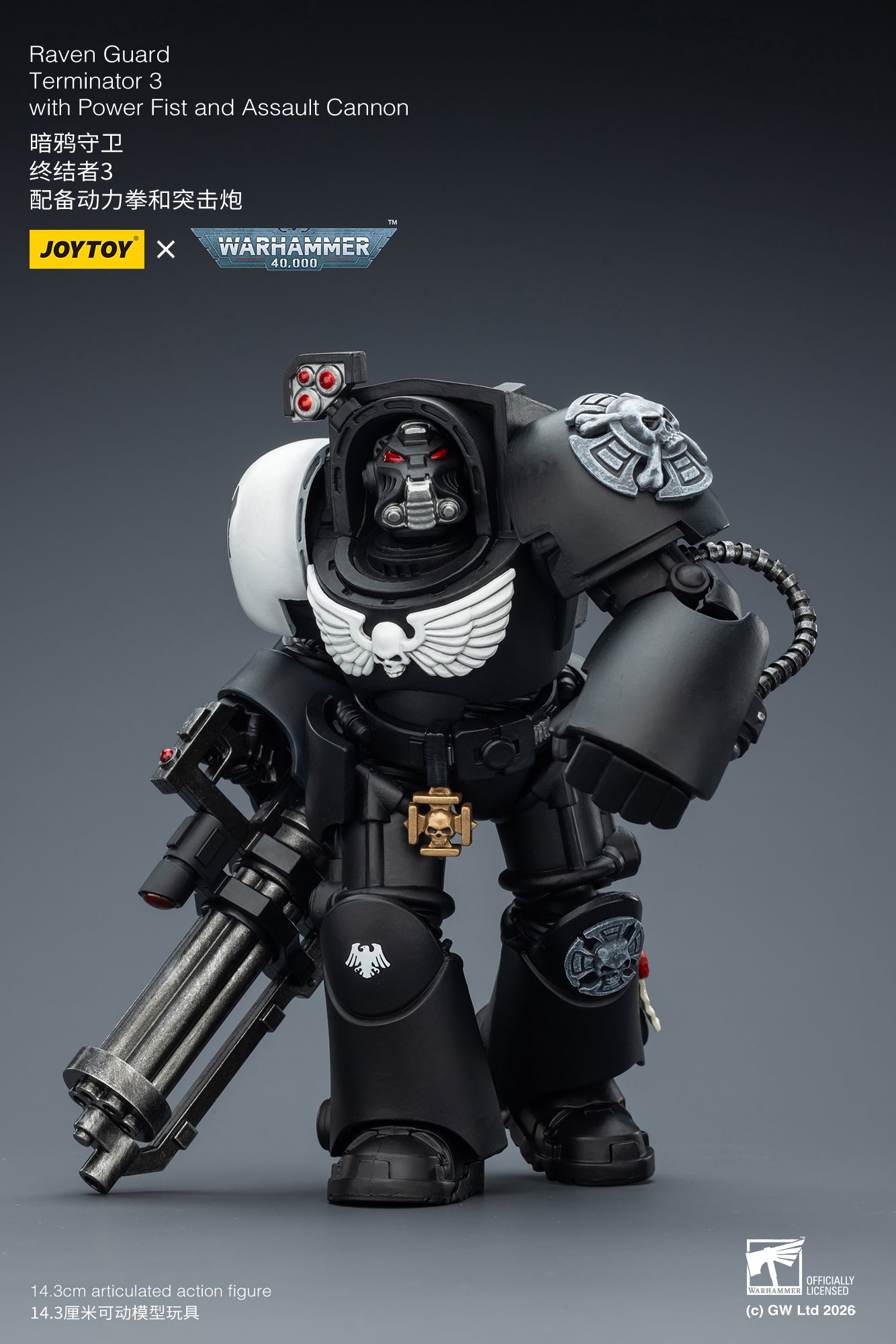 (Pre-Order) Warhammer 40k Raven Guard Terminator 3 with Power Fist and Assault Cannon