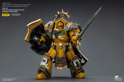 (Pre-Order) JOY TOY Warhammer Imperial Fists Legion Praetor in Tartaros Terminator Armour with Power Sword and Vigil Storm Shield