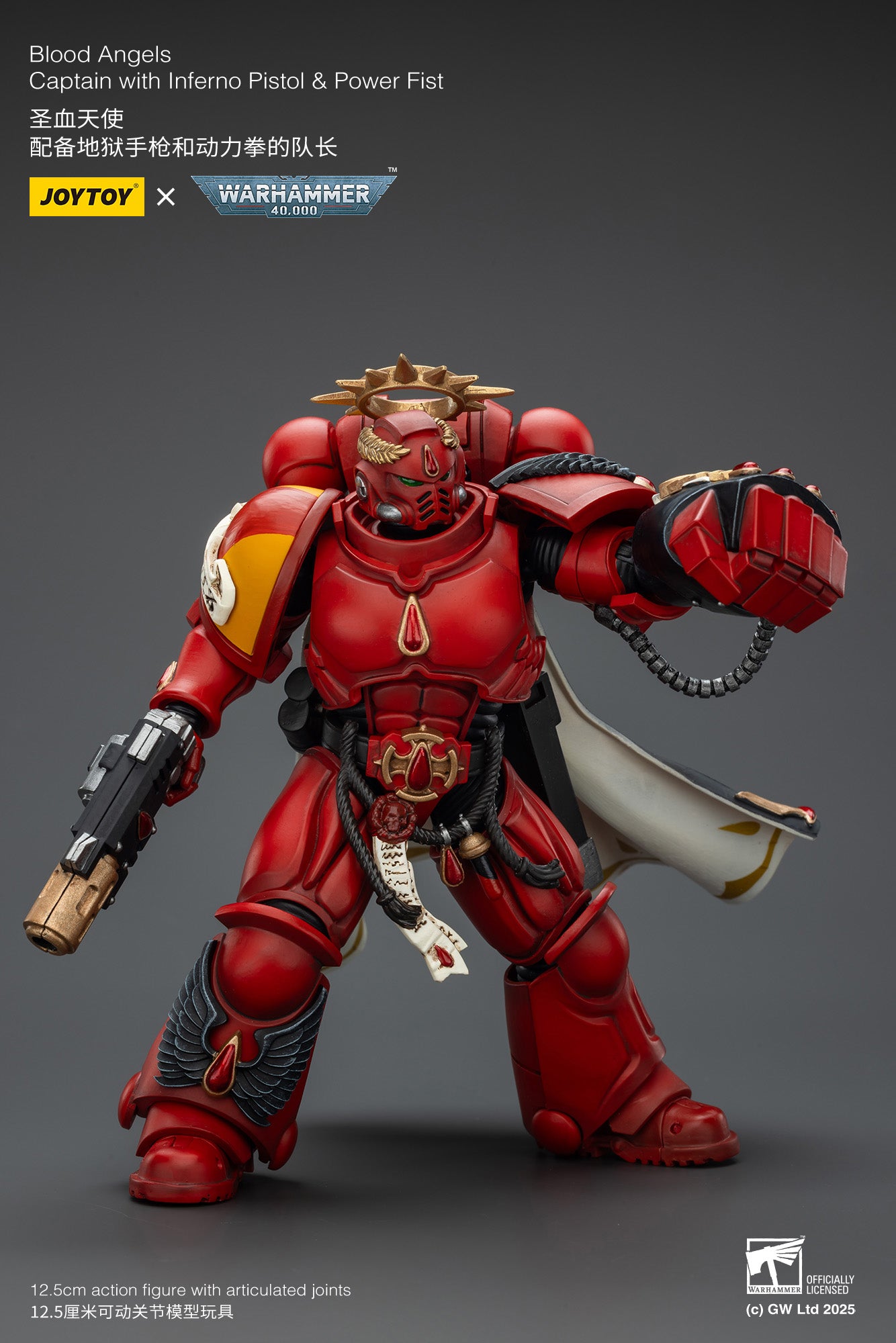 (Pre-Order) Warhammer 40k Blood Angels Captain with Inferno Pistol & Power Fist