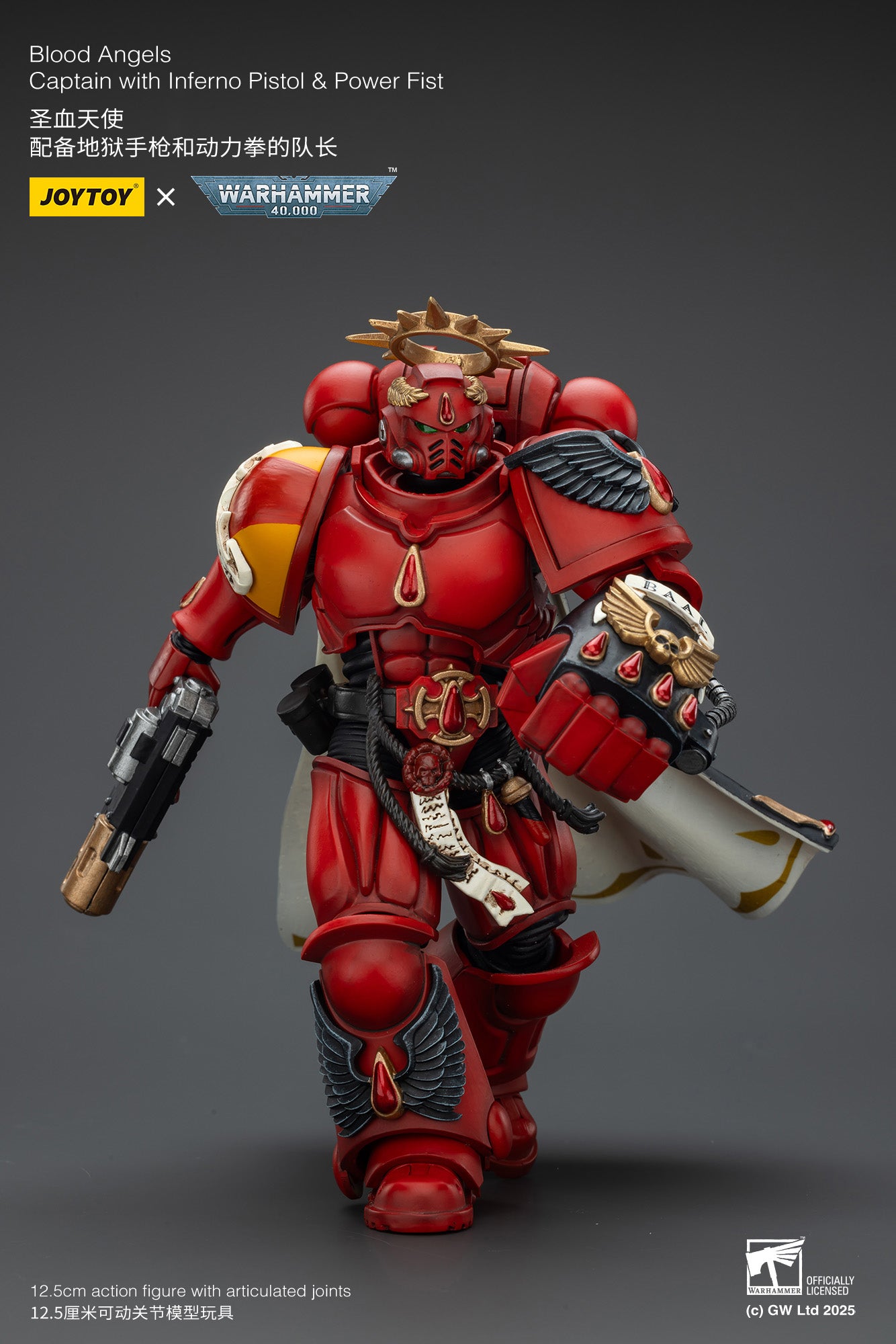 (Pre-Order) Warhammer 40k Blood Angels Captain with Inferno Pistol & Power Fist