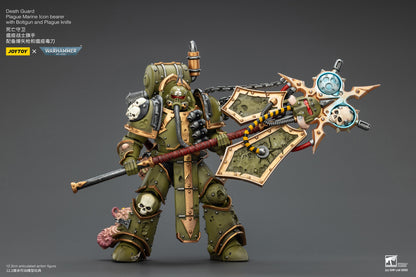JOY TOY Warhammer 40k Death Guard Plague Marine Icon bearer with Boltgun and Plague knife