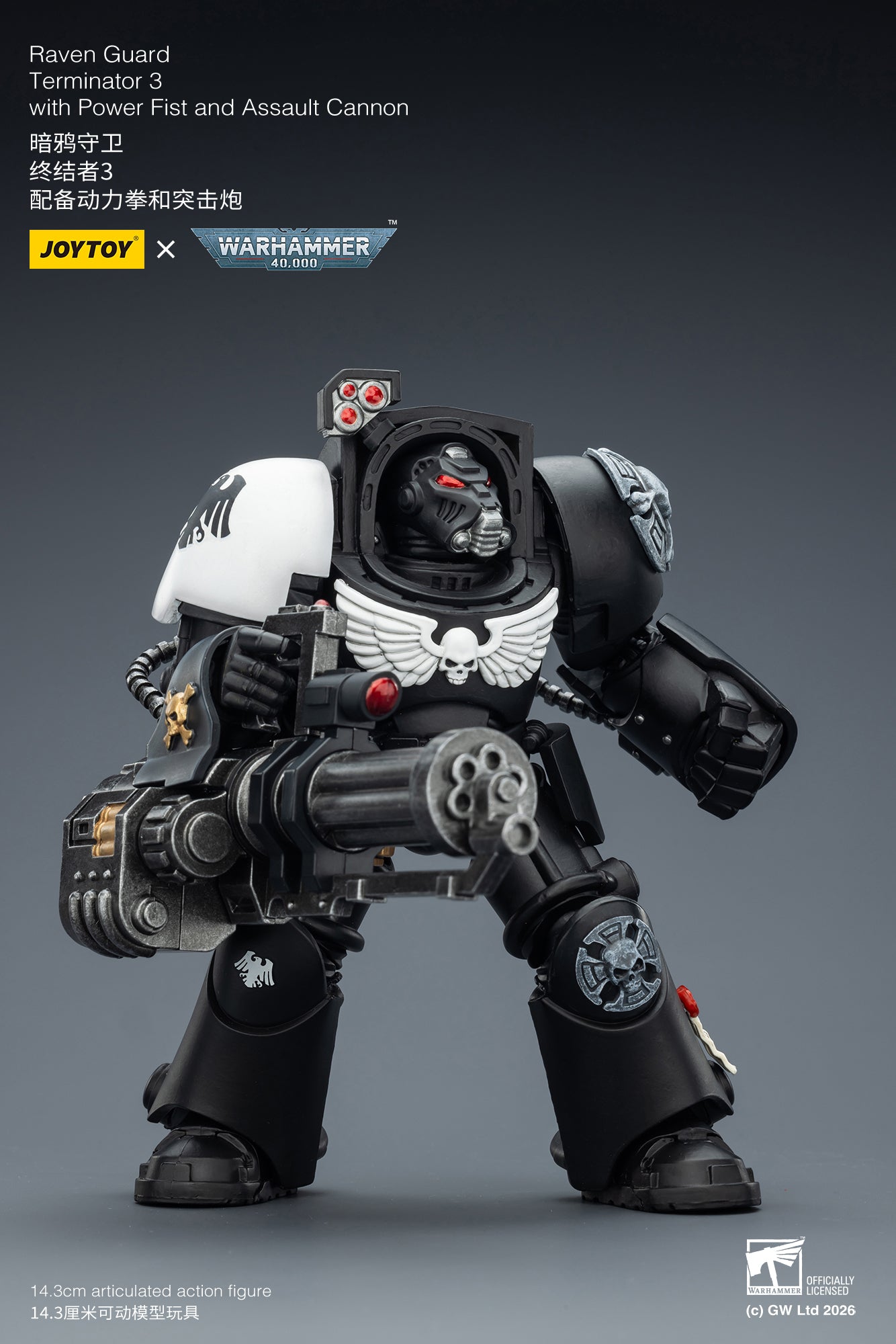 (Pre-Order) Warhammer 40k Raven Guard Terminator 3 with Power Fist and Assault Cannon