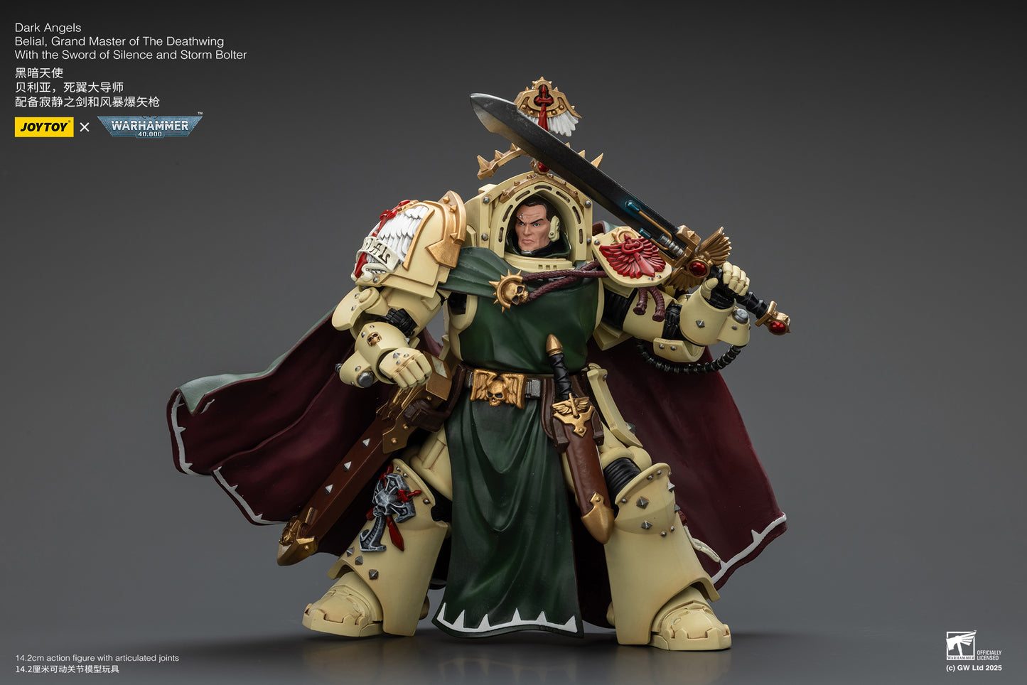 (Pre-Order) Warhammer 40k Dark Angels Belial, Grand Master of The Deathwing With the Sword of Silence and Storm Bolter