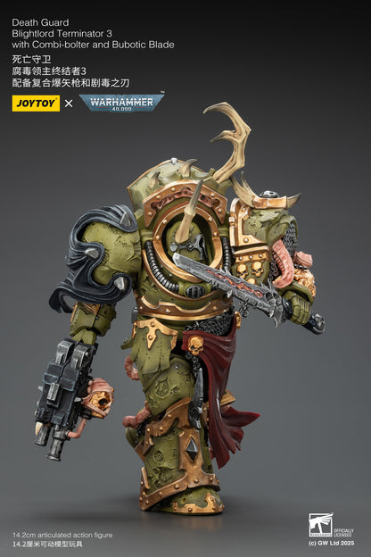 (Pre-Order) JOY TOY Warhammer 40k Death Guard Blightlord Terminator 3 with Combi-bolter and Bubotic Blade