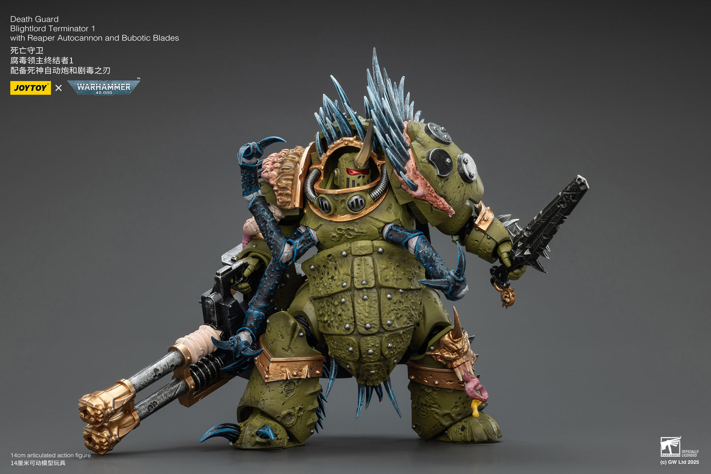 (Pre-Order) JOY TOY Warhammer 40k Death Guard Blightlord Terminator 1 with Reaper Autocannon and Bubotic Blades