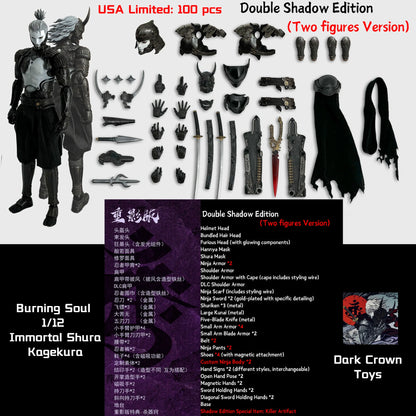 Dark Crown Toys Burning Souls 1/12 Immortal Shura Kagekura Two figures Version