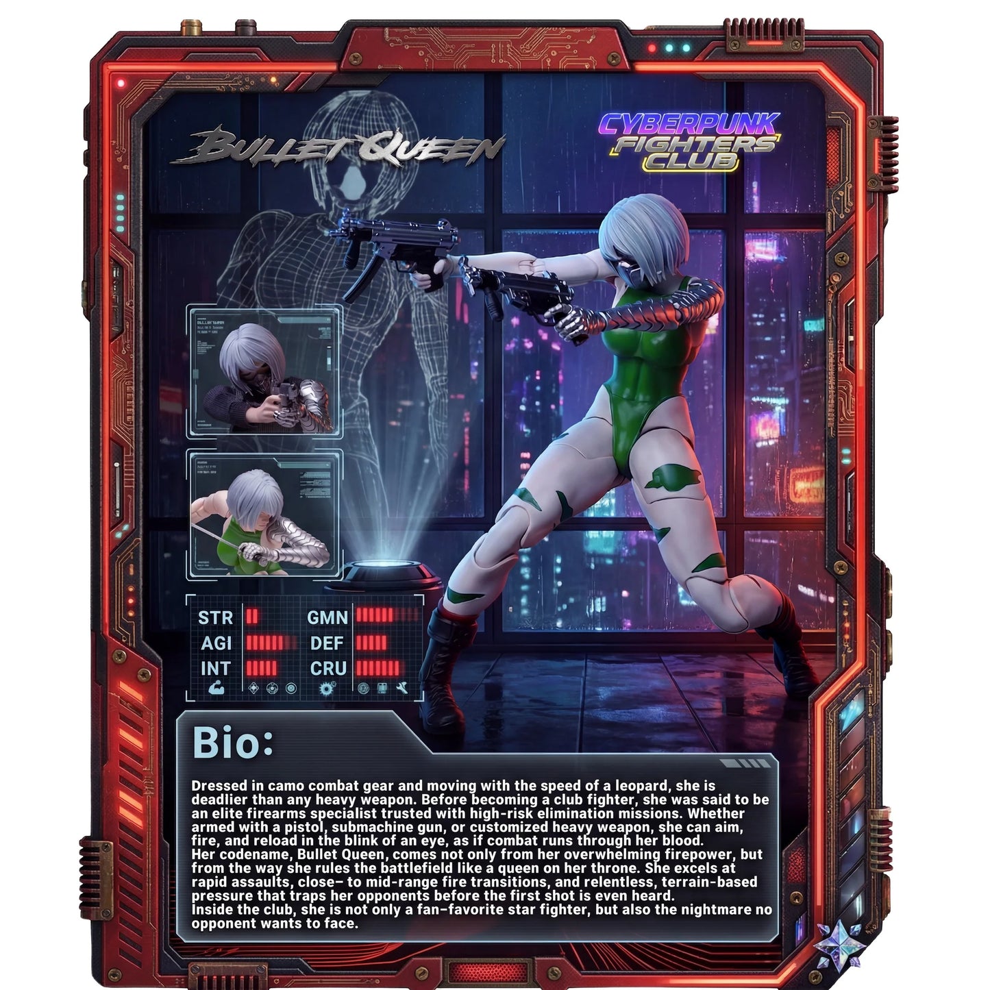(Pre-Order) Xocann studio 1/12 Cyberpunk fighters Club NO.2 Bullet Queen action figure MF001 Kit