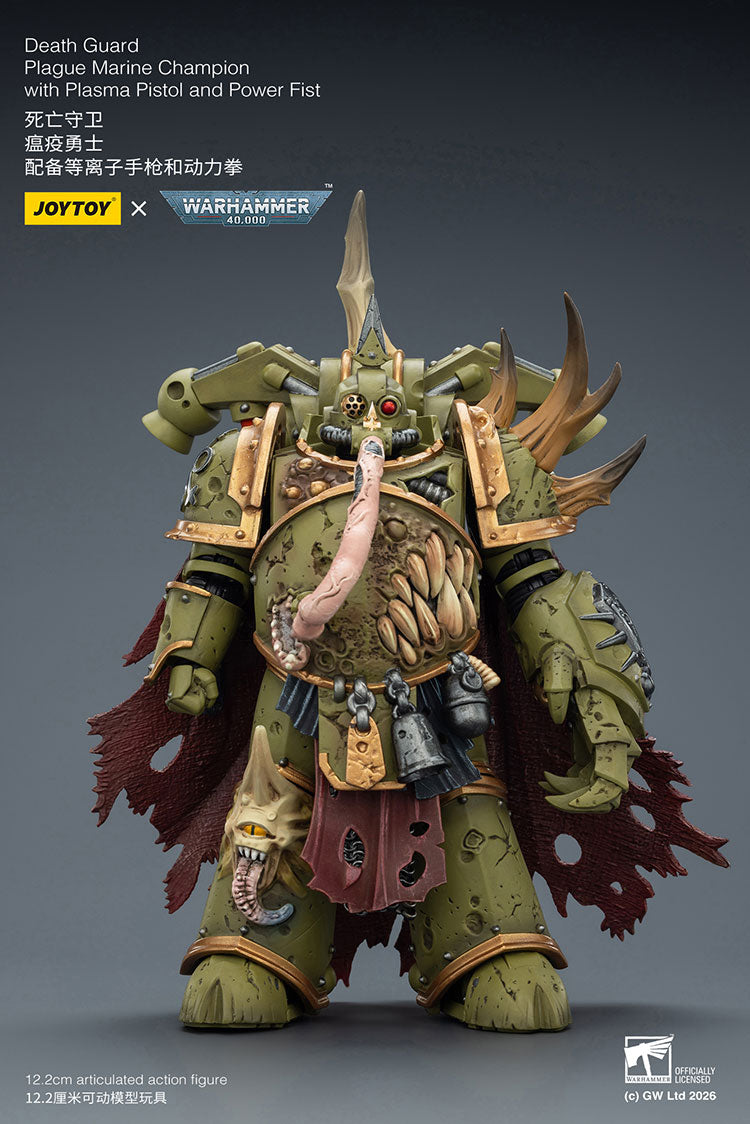 JOY TOY Warhammer 40k Death Guard Plague Marine Champion with Plasma Pistol and Power Fist