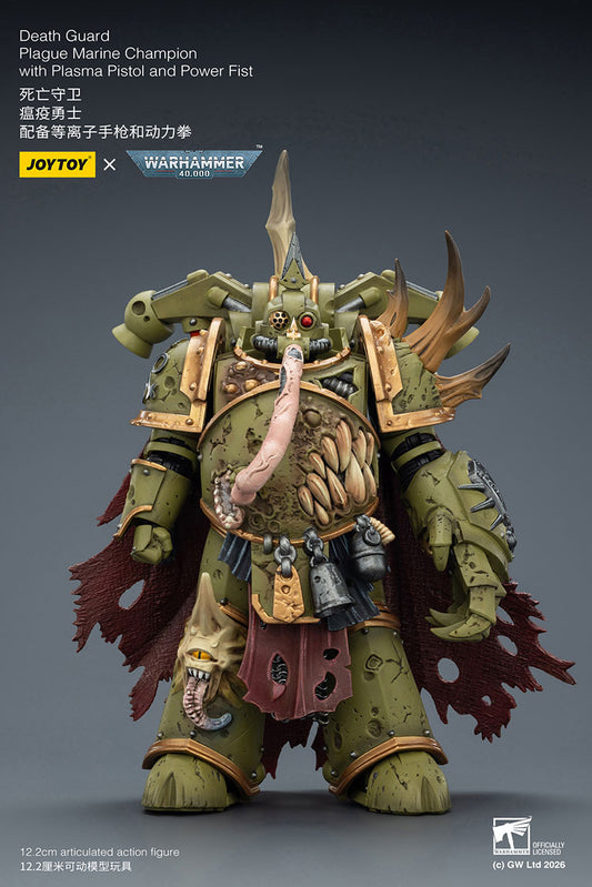 JOY TOY Warhammer 40k Death Guard Plague Marine Champion with Plasma Pistol and Power Fist