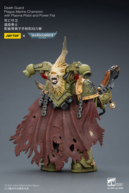 JOY TOY Warhammer 40k Death Guard Plague Marine Champion with Plasma Pistol and Power Fist
