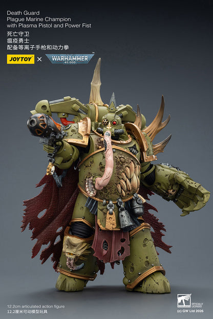 JOY TOY Warhammer 40k Death Guard Plague Marine Champion with Plasma Pistol and Power Fist