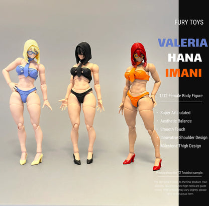 (Pre-Order) FURY TOYS 1/12 Female Body figure Valeria Hana and Imani action figure