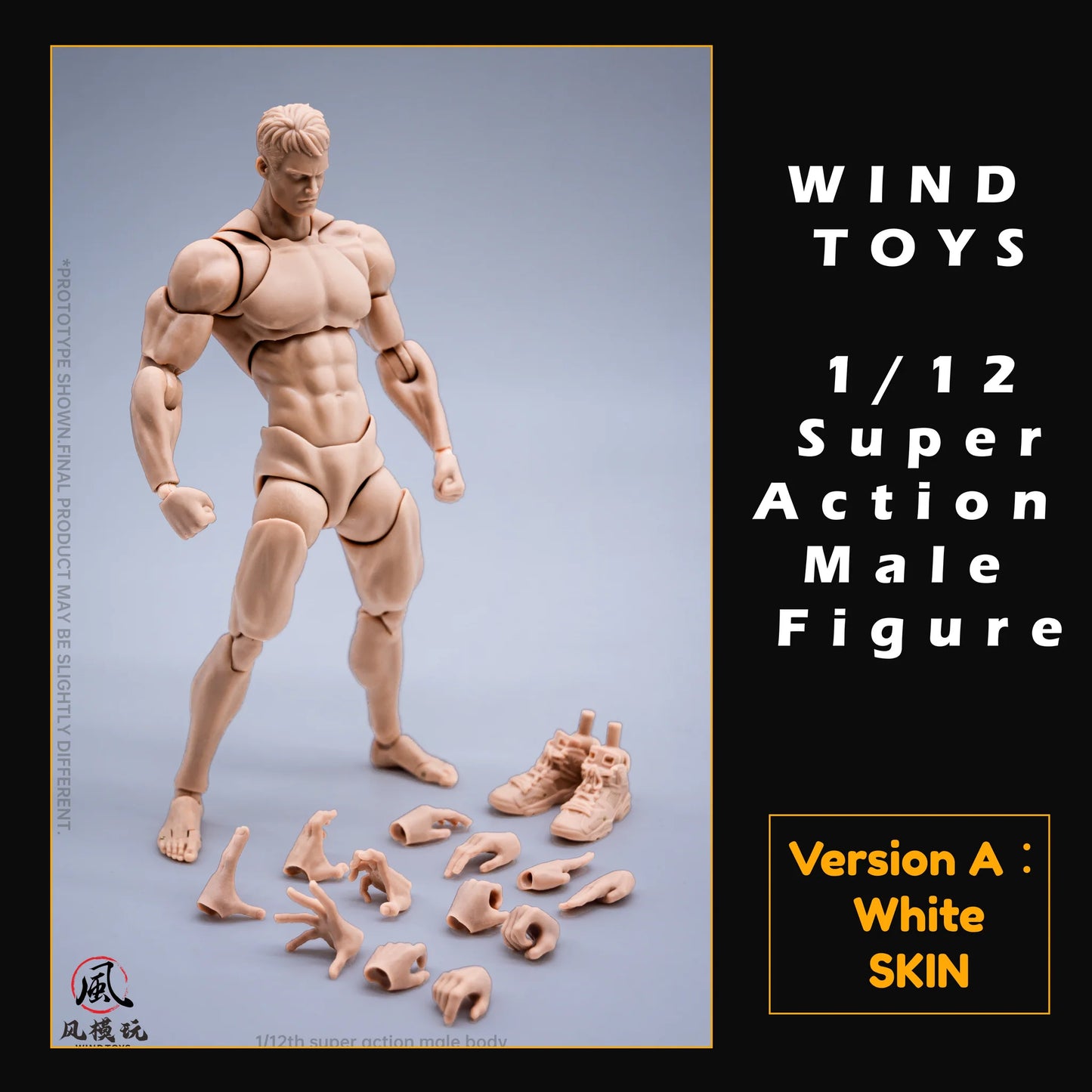 (Pre-Order) WIND TOYS 1/12 Super Action Male Body Figure White/Yellow/Tan