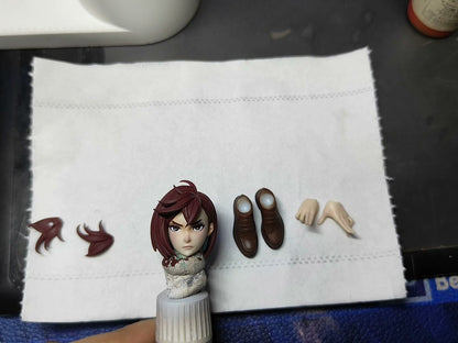 Custom 1/12 Action Figure Dandadan Momo Head Sculpt for Romankey Female Body